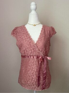 Lace Wrap Chemise in Dusty Rose - Women Intimates